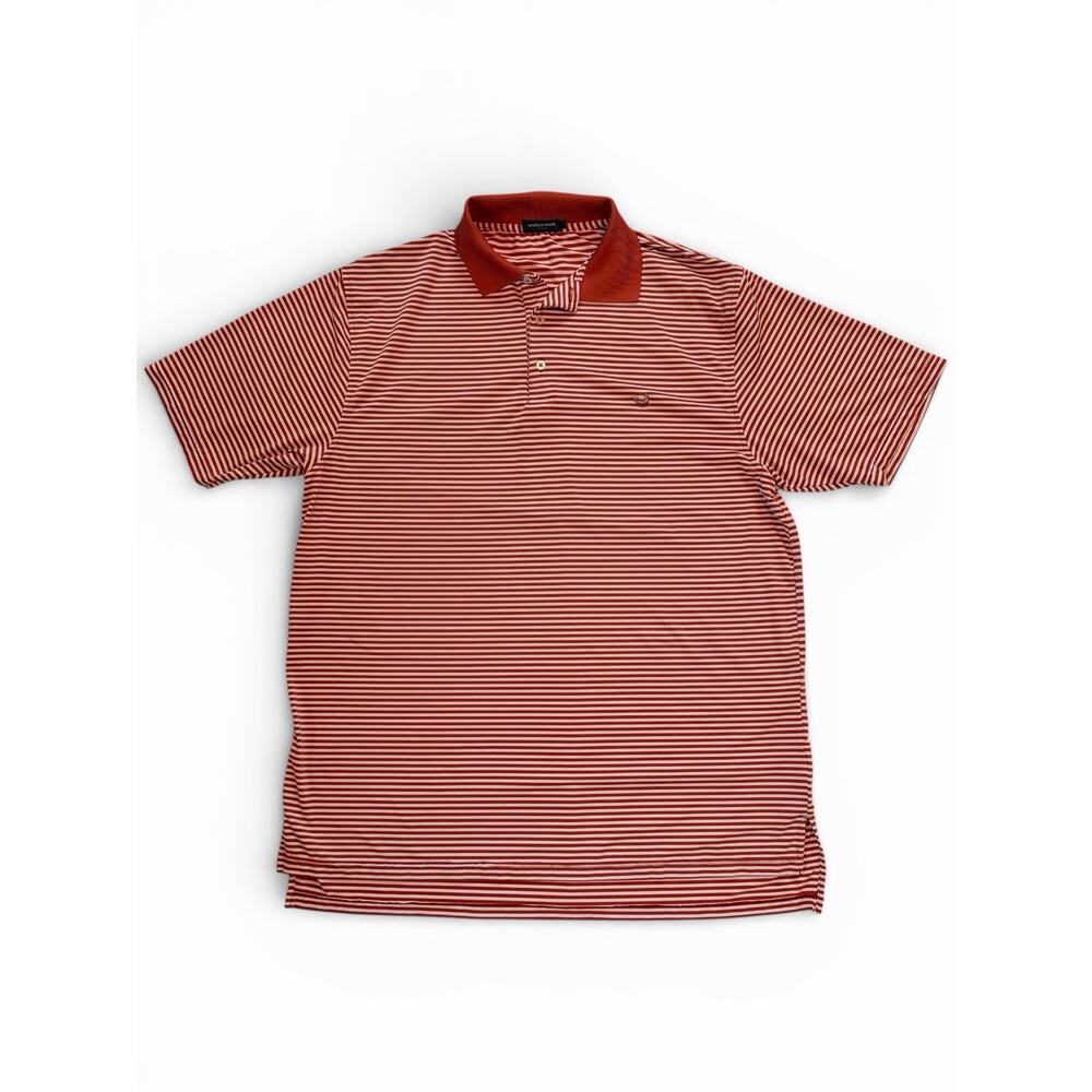Southern Marsh Polo Shirt Orange White Stripe Size XL Men's Polyester Spandex
